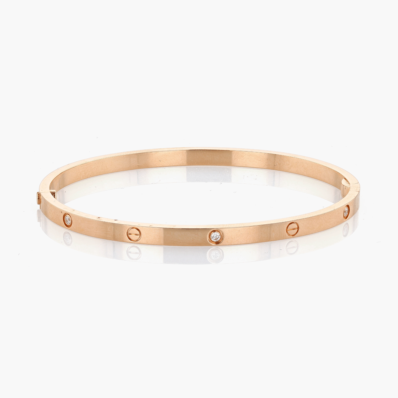 Cartier Rose Gold and Diamond Thin Love Bracelet