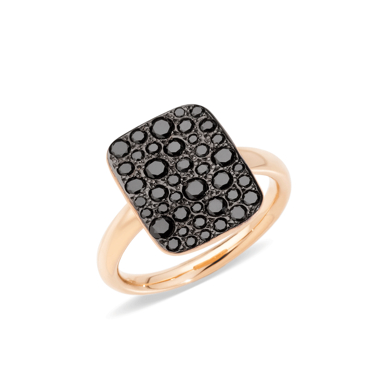 Pomellato Sabbia 18k Rose Gold and Black Diamond Ring