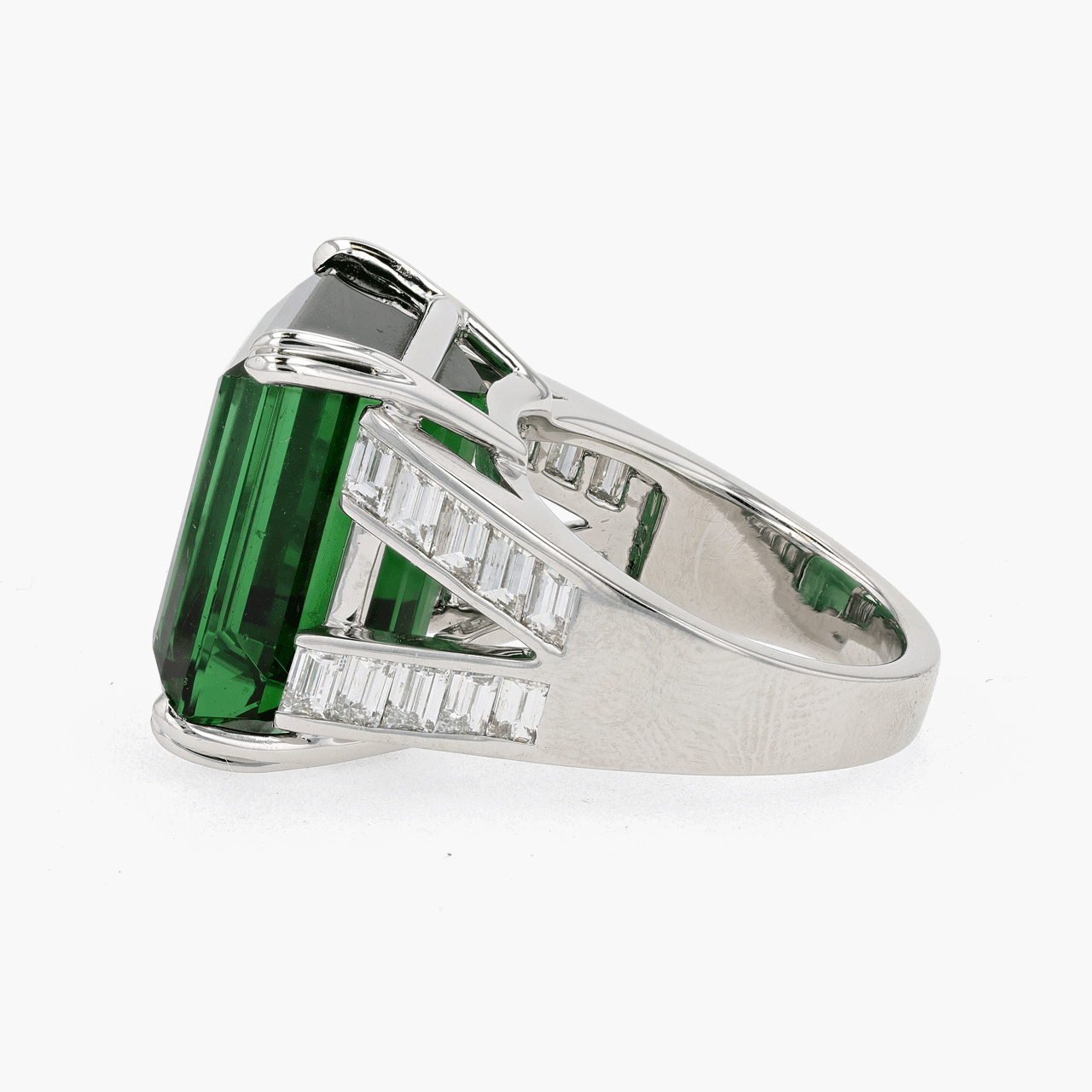 Vintage Platinum Custom 11.9 CT Tourmaline Ring
