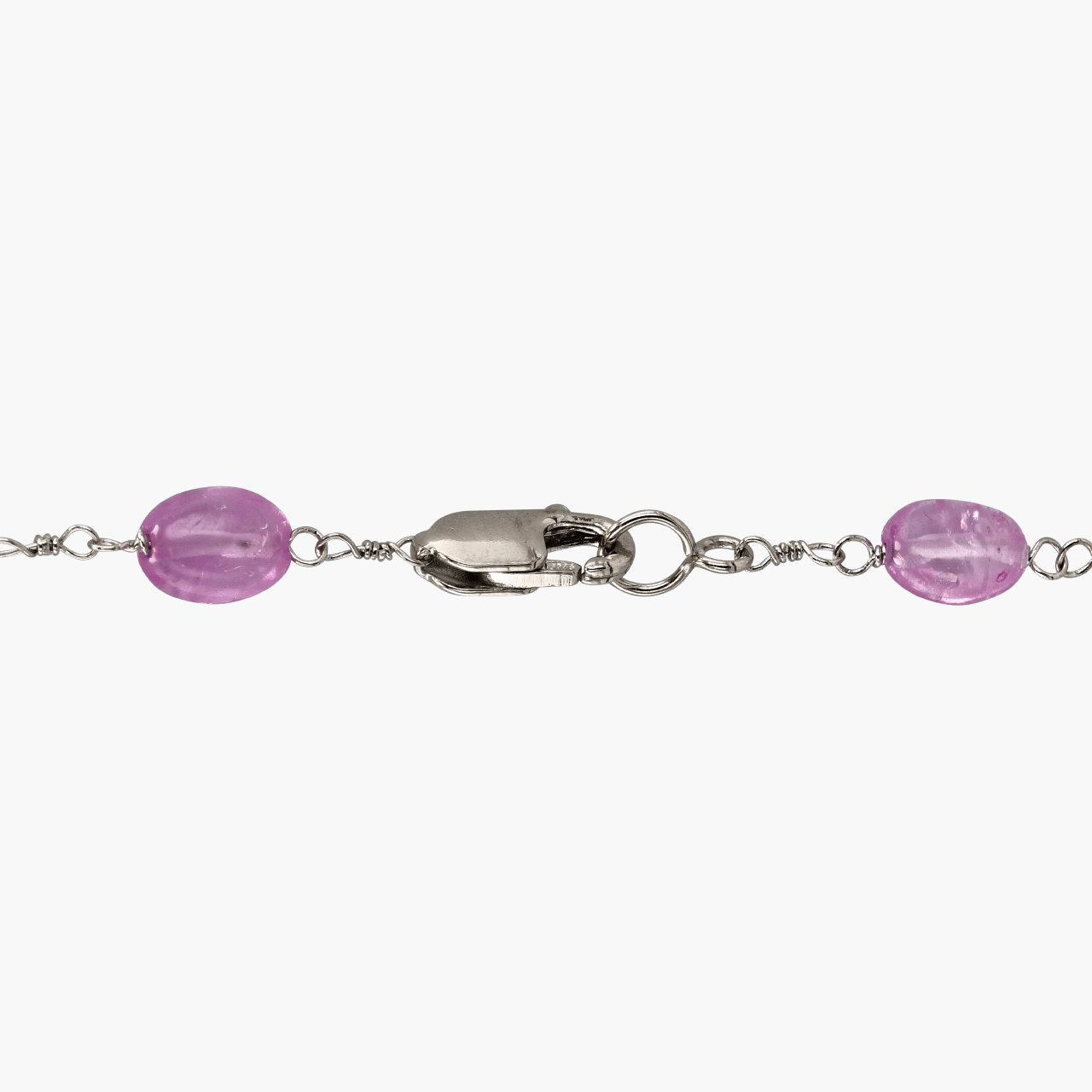 Platinum, Pink Sapphire, adn Diamond Station Necklace
