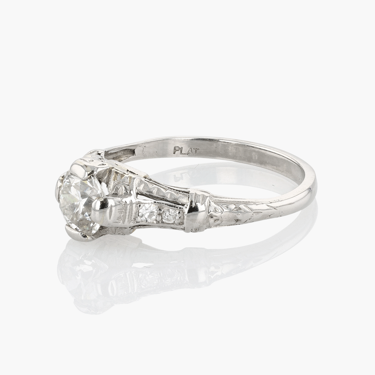 Platinum Art Deco Wedding Ring Set