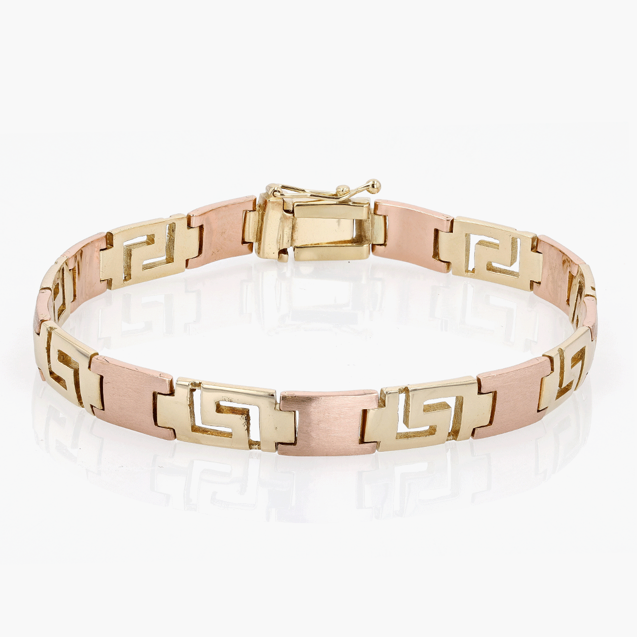 14k Gold Greek Key Link Bracelet