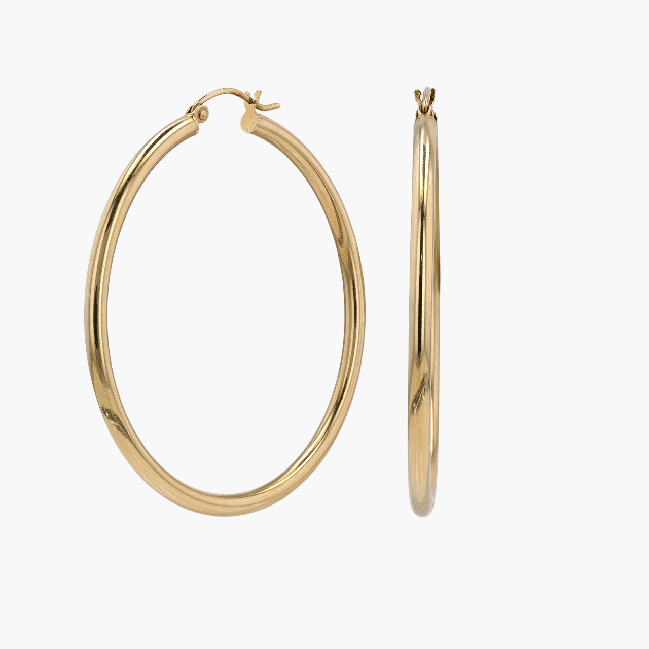 Gold Tube Gold Hoop Earrings