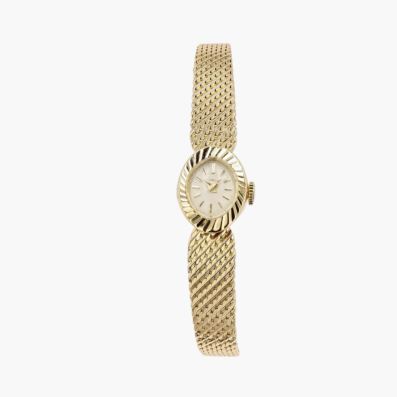 ladies dress watches gold Vintage 18k Gubelin Retro Watch African_dashiki Vintage 1950s Style Satin 18k yellow gold Bracelet ADDITIONAL INSURANCE:$2000 Included