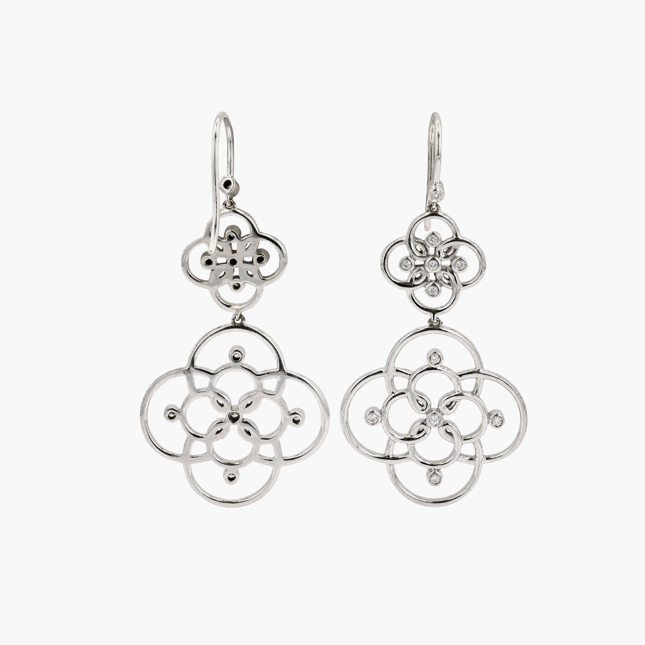 Silver and Diamond Arabesque Earrings by Hamilton Jewelers