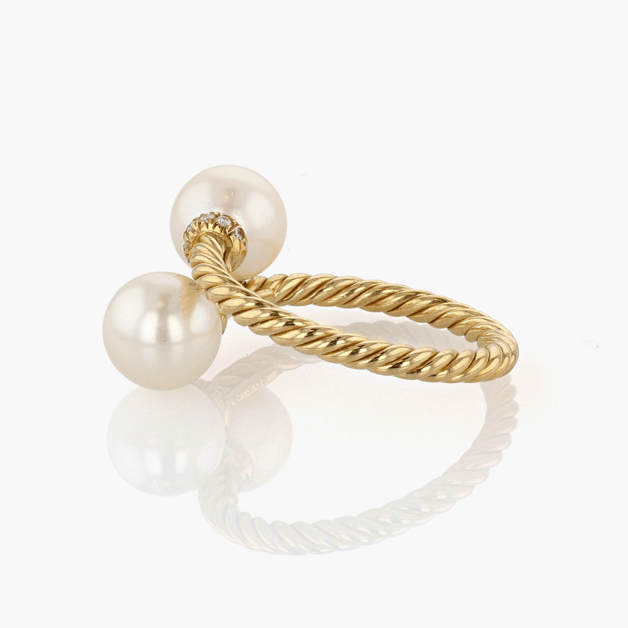 Gold, Pearl, and Diamond David Yurman Ring