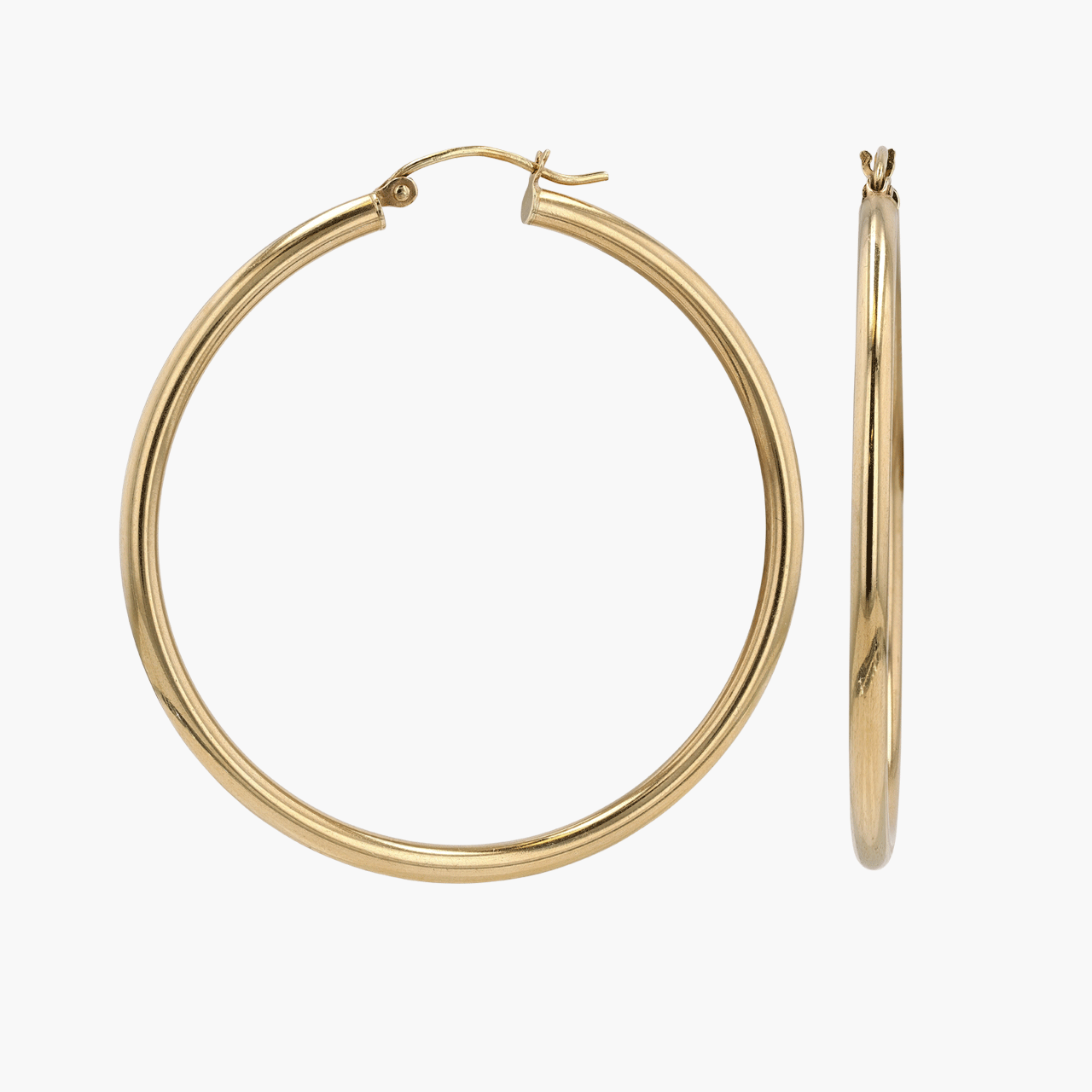 Gold Tube Gold Hoop Earrings
