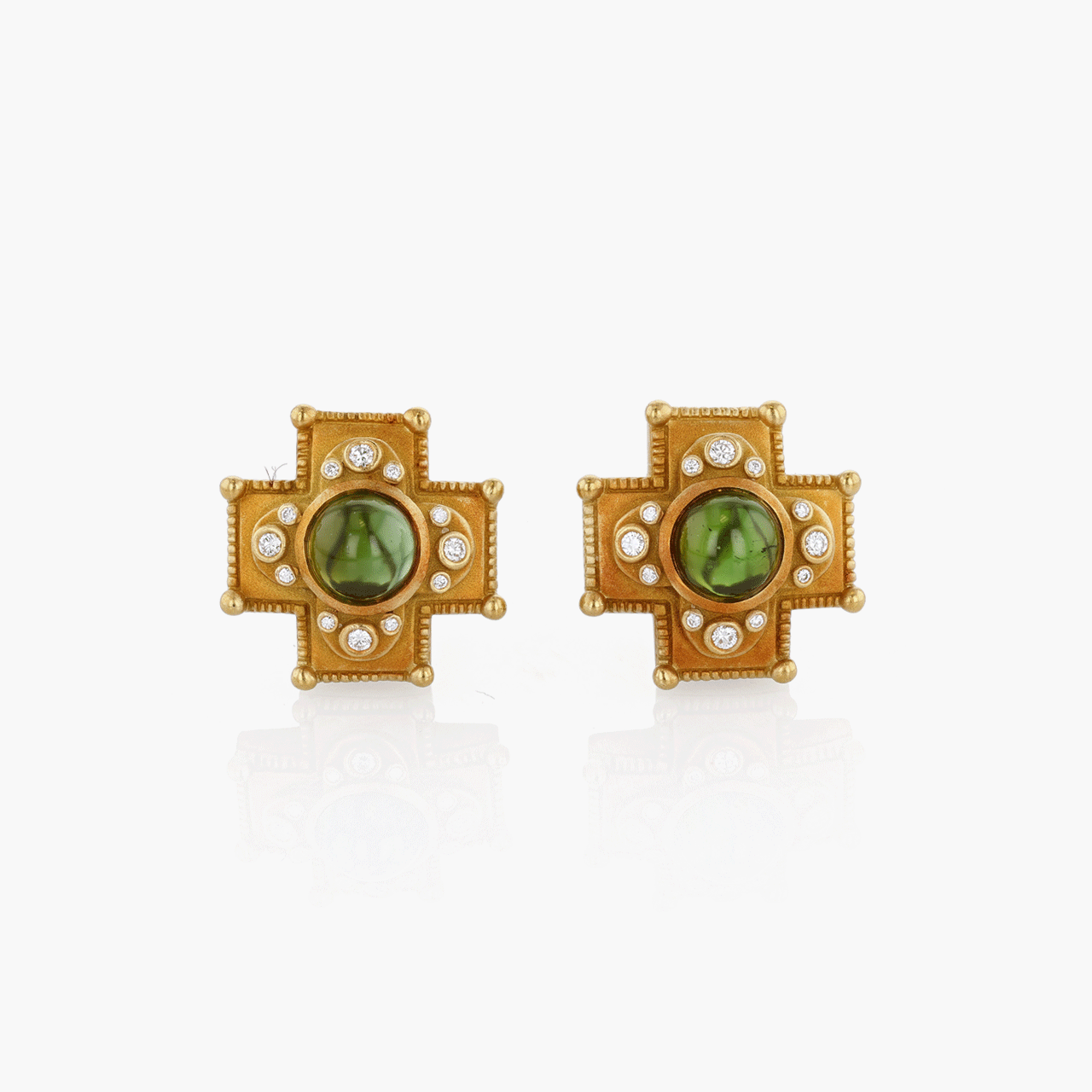 18k Gold Kieselstein-Cord Tourmaline Earrings
