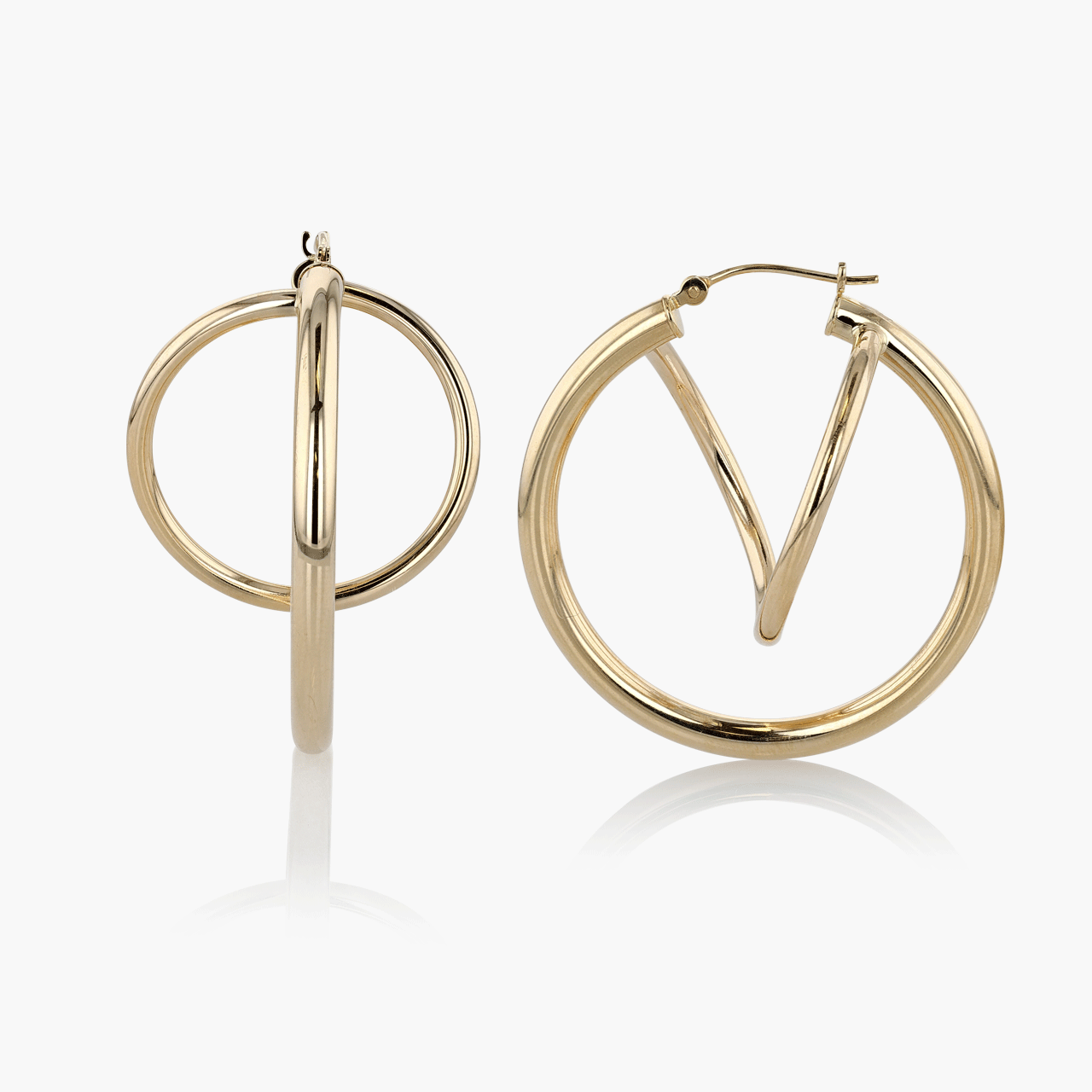 Gold Abstract Hoop Earrings