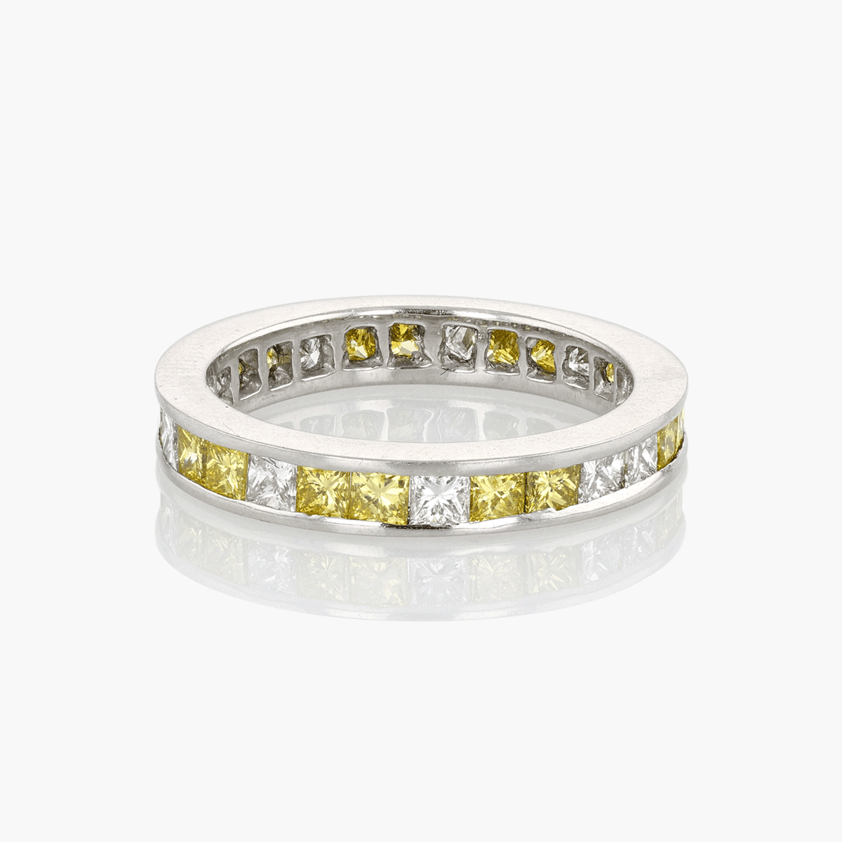 Platinum Fancy Yellow & Diamond Band