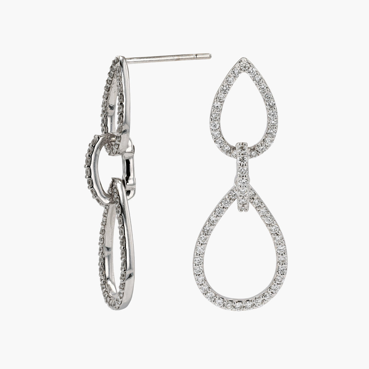 White Gold and Diamond Drop Earrings
