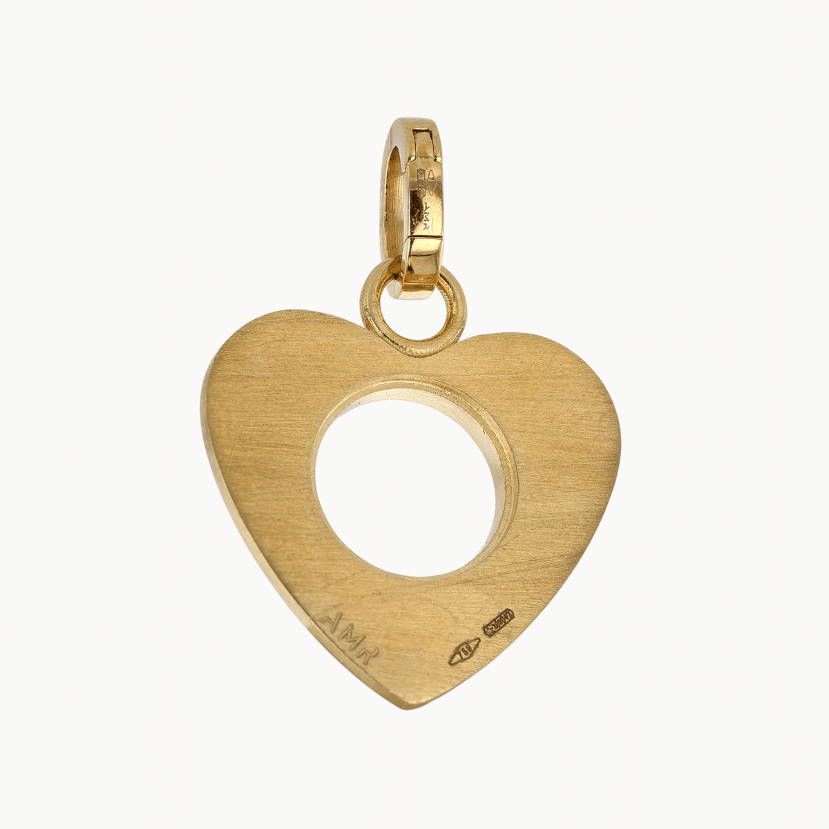 Gold, White Gold, and Diamond Heart Charm