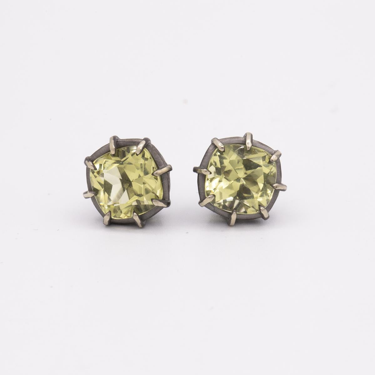 Gemma Collection 14KT Gold Lemon Quartz Pushback Stud Earrings