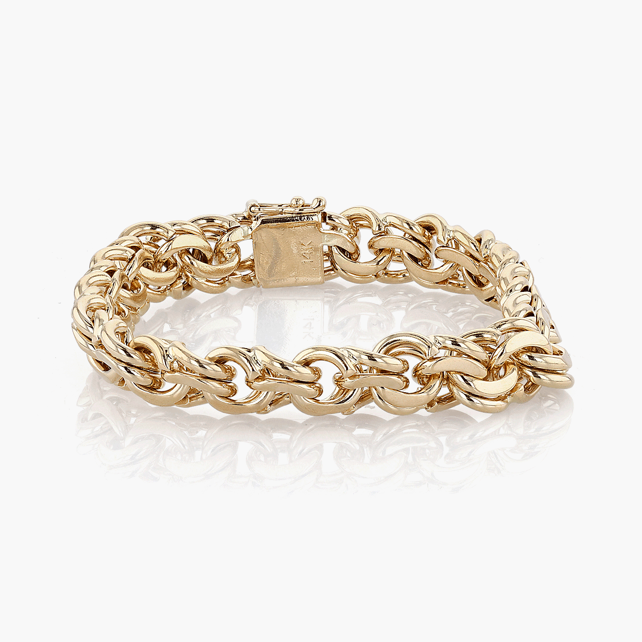 Gold Double Link Charm Bracelet
