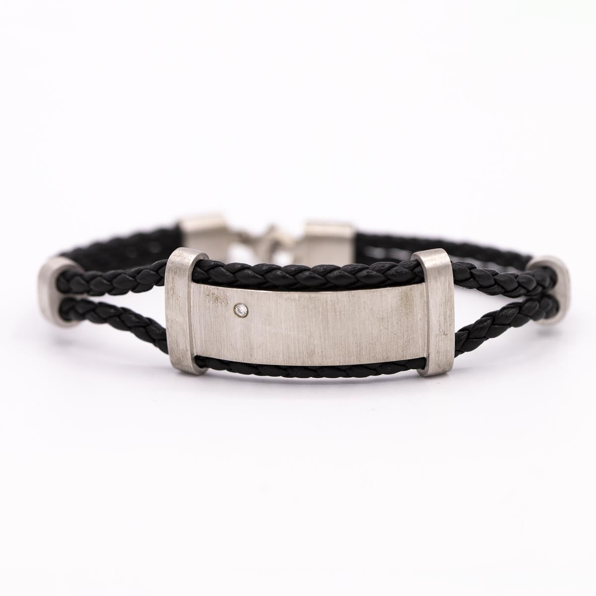 18KT Gold and Leather Bracelet