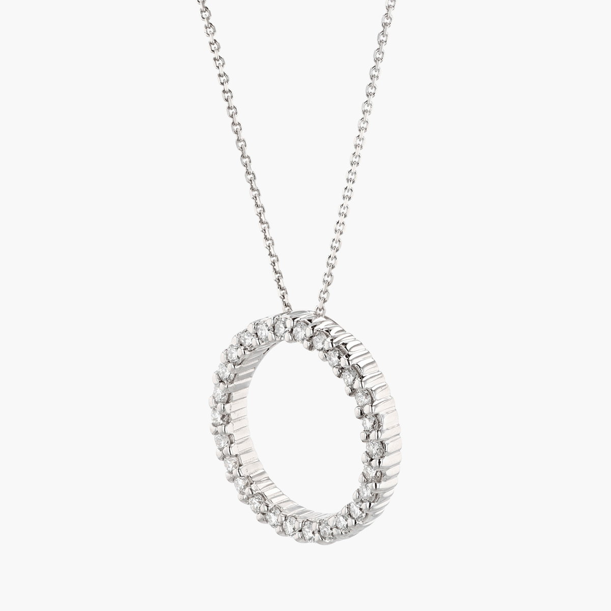 White Gold and Diamond Circle Pendant
