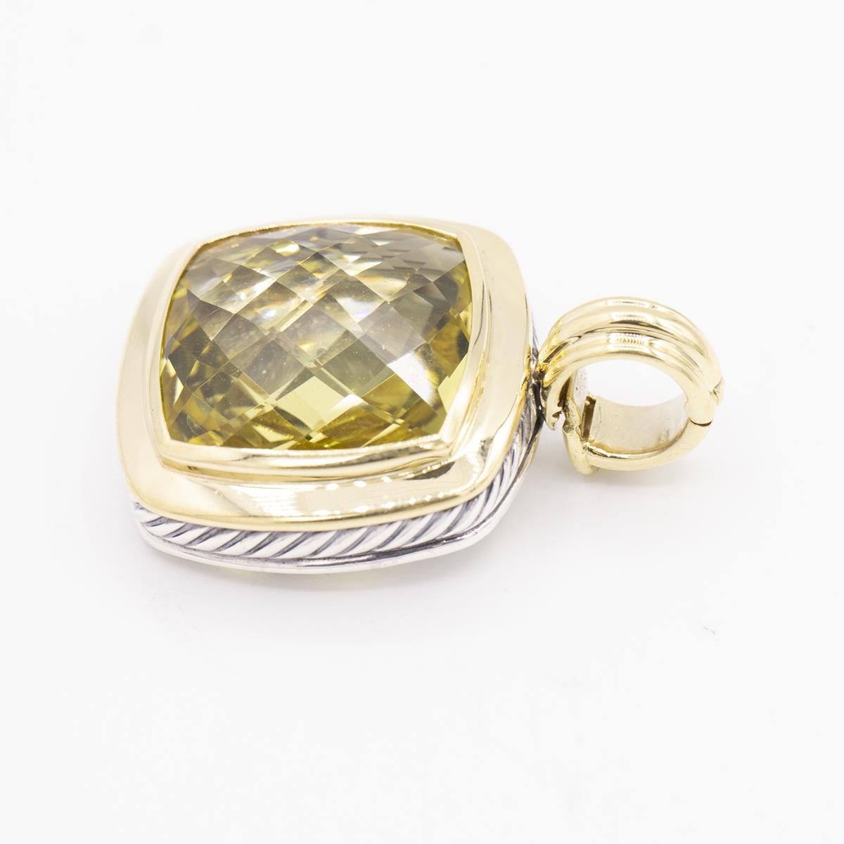 Vintage David Yurman Albion Sterling Silver Lemon Citrine Enhancer