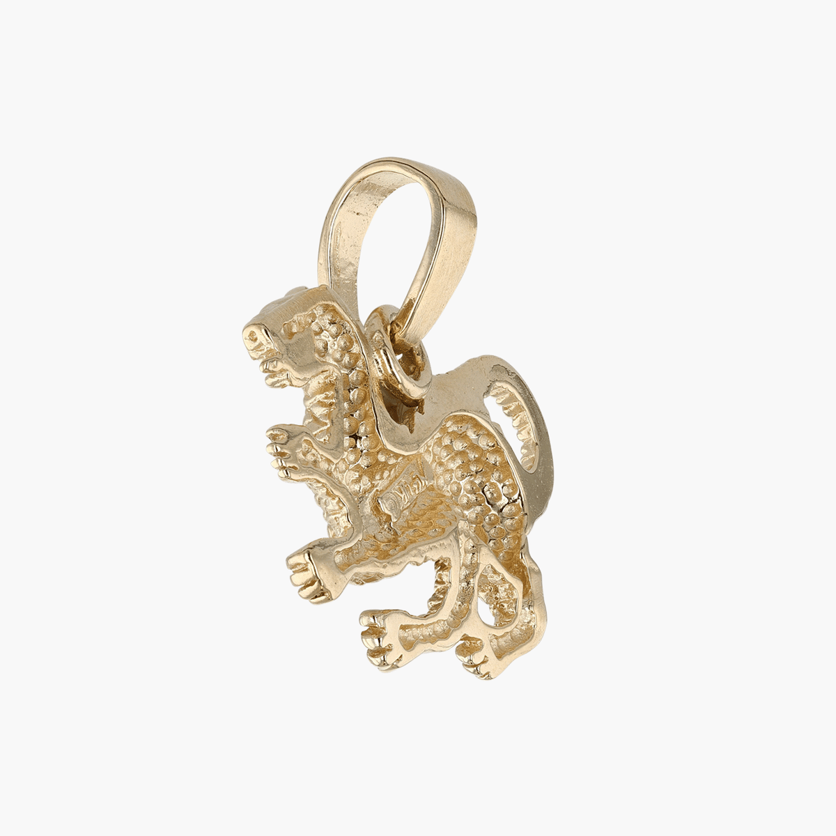 Gold Diamong-Cut Dragon Pendant Charm
