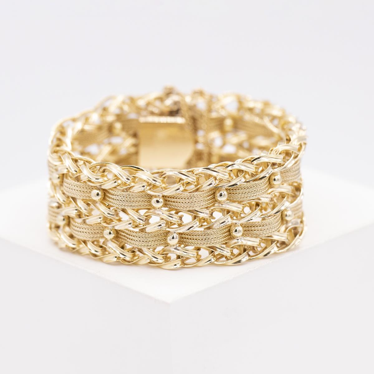 14KT Gold Woven Bracelet 1960s
