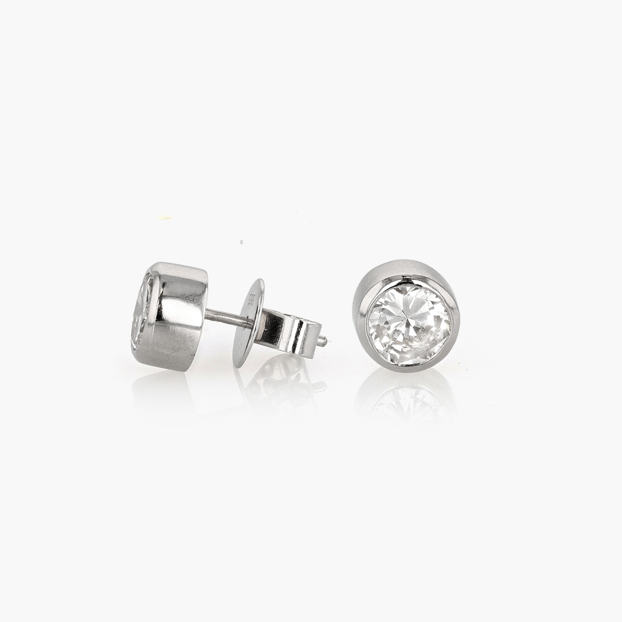 Vintage 14k White Gold and 1.75 Total Weight Diamond Studs