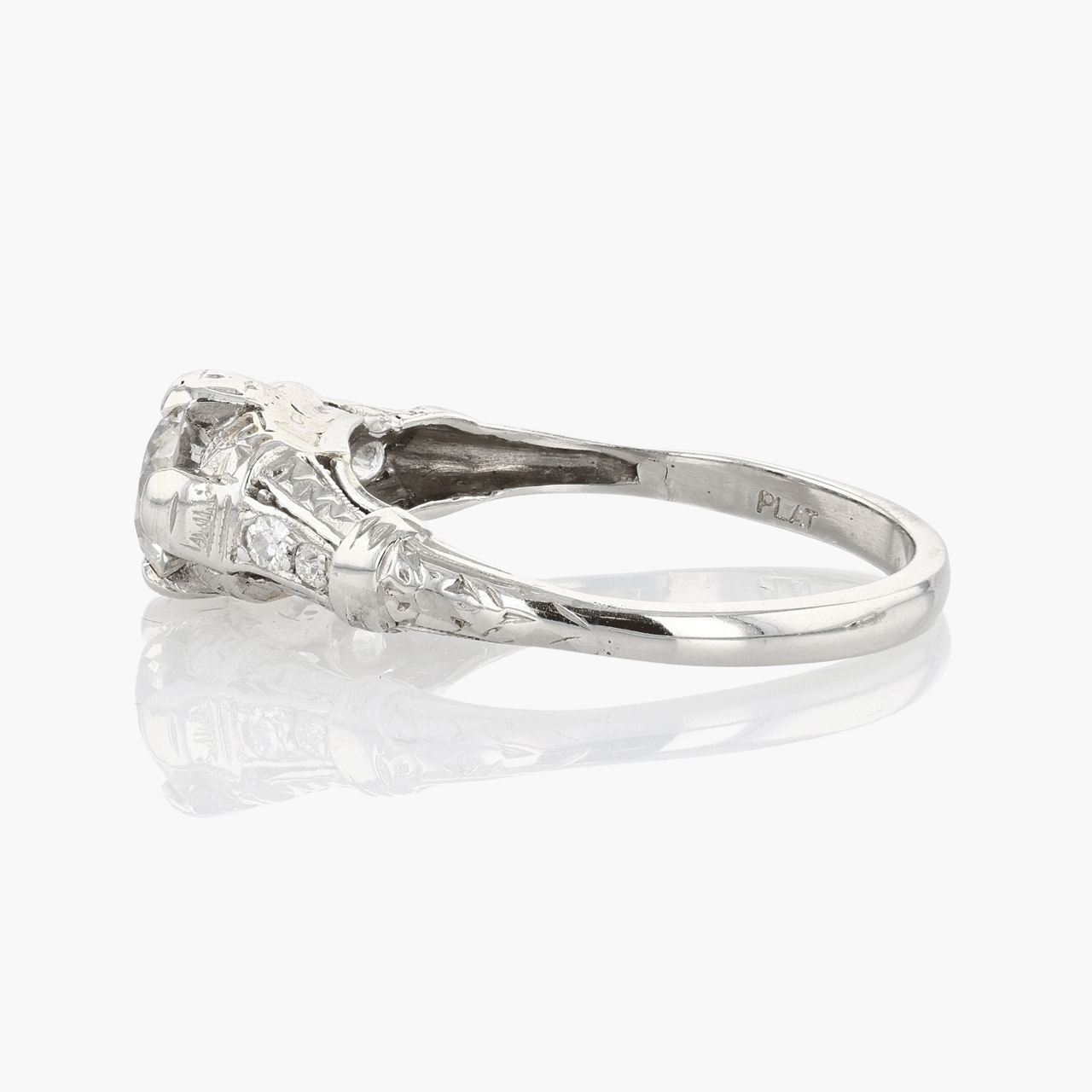 Platinum Art Deco Wedding Ring Set
