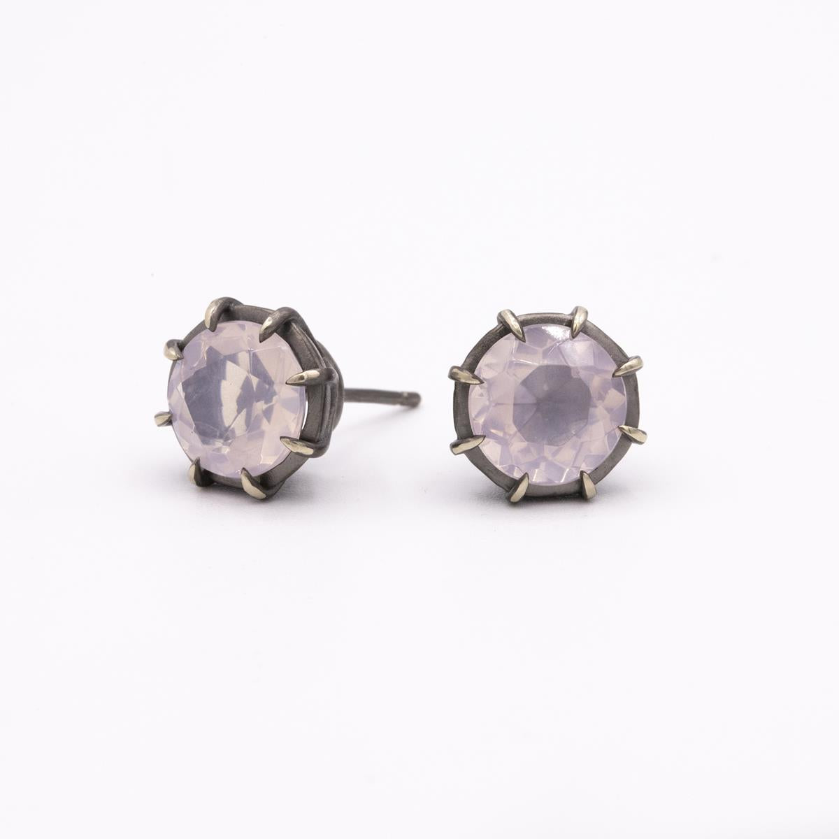 Gemma Collection 14KT Gold Rose Quartz Pushback Stud Earrings