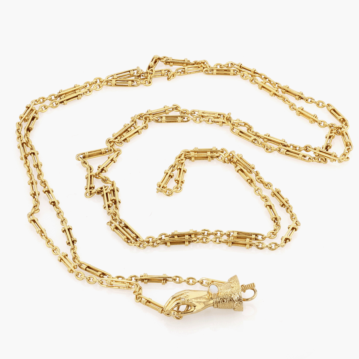 Antique 56 Inch Gold Fancy Link Chain
