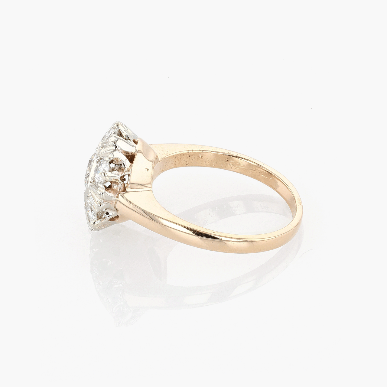 Gold and White Gold Diamond cluster ring