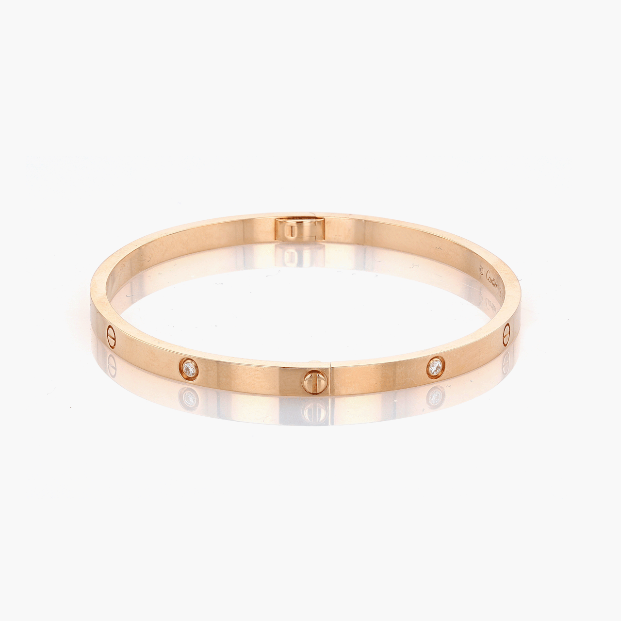 Cartier Rose Gold and Diamond Thin Love Bracelet