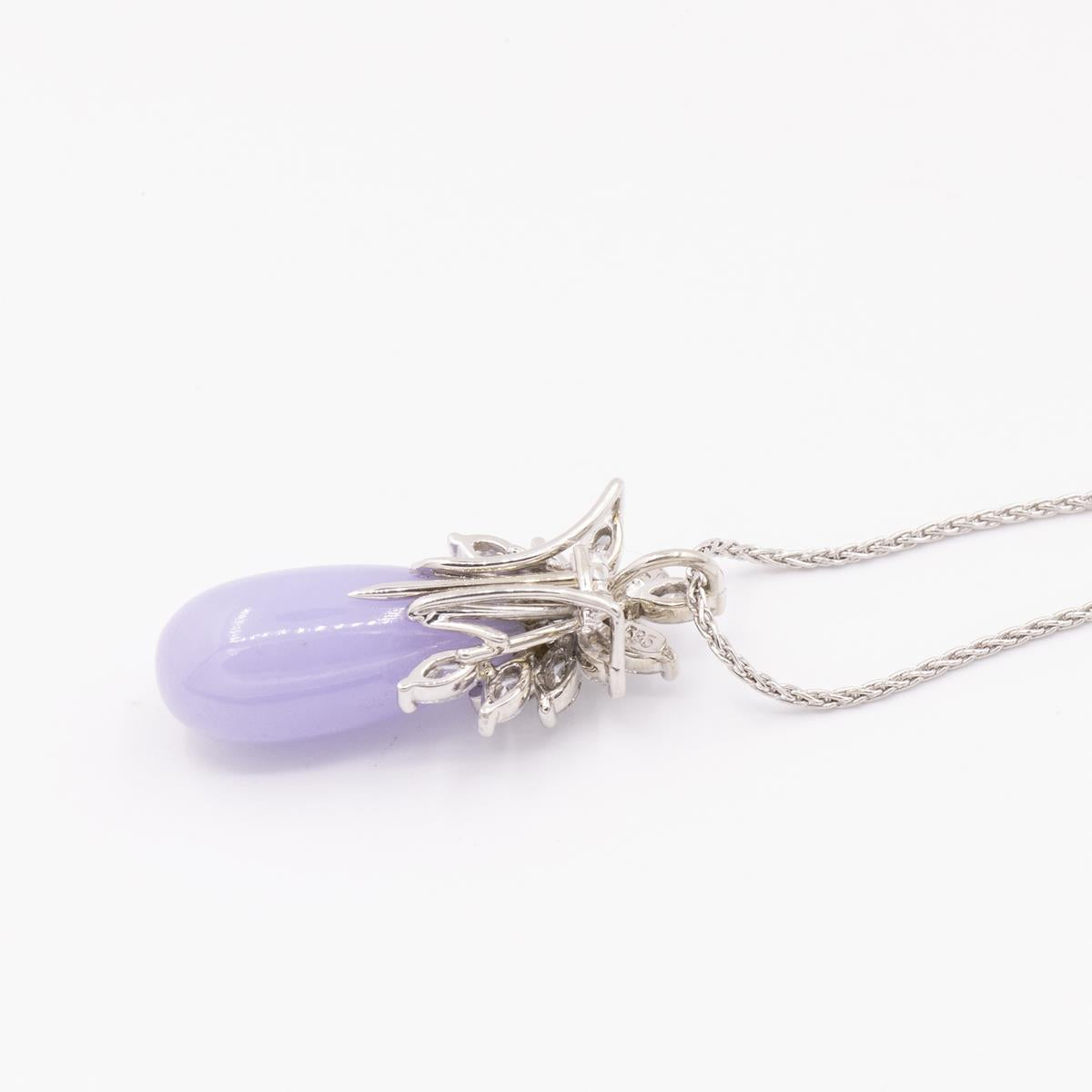 18KT Gold Lavendar Jade and Diamond Pin/Pendant