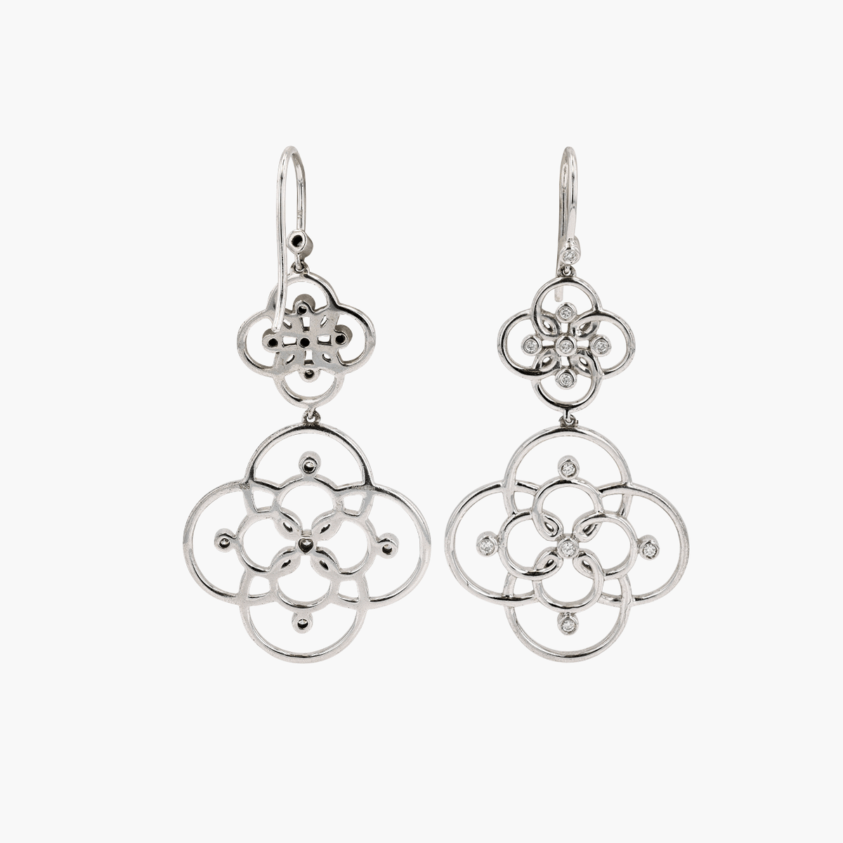 Silver and Diamond Arabesque Earrings by Hamilton Jewelers