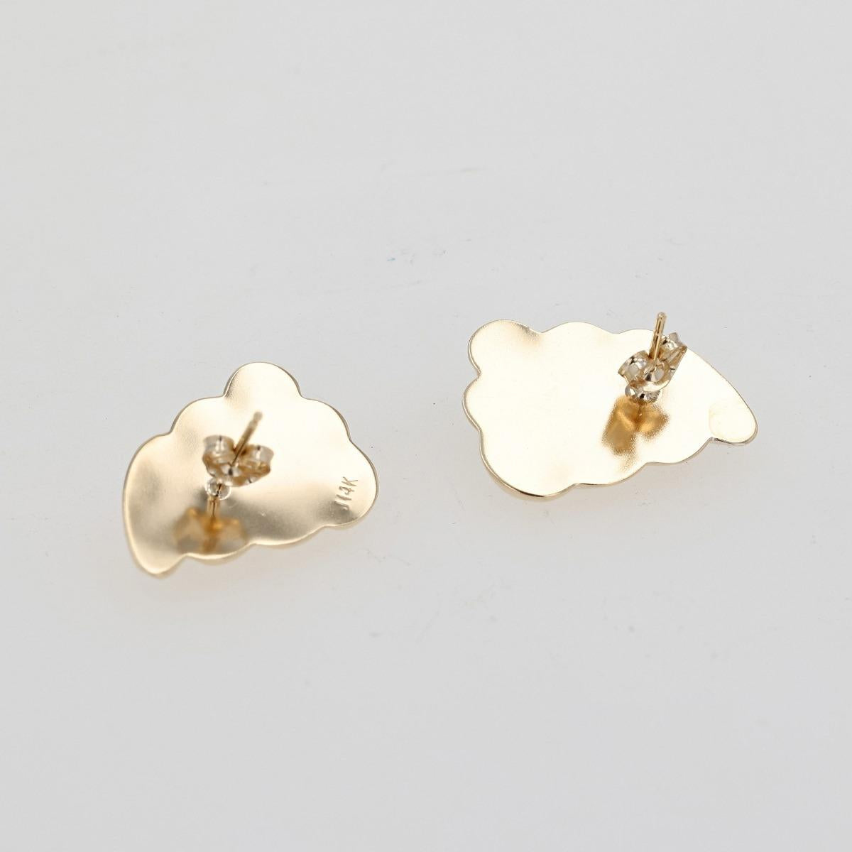 14KT Gold Shrimp Ridged Earrings