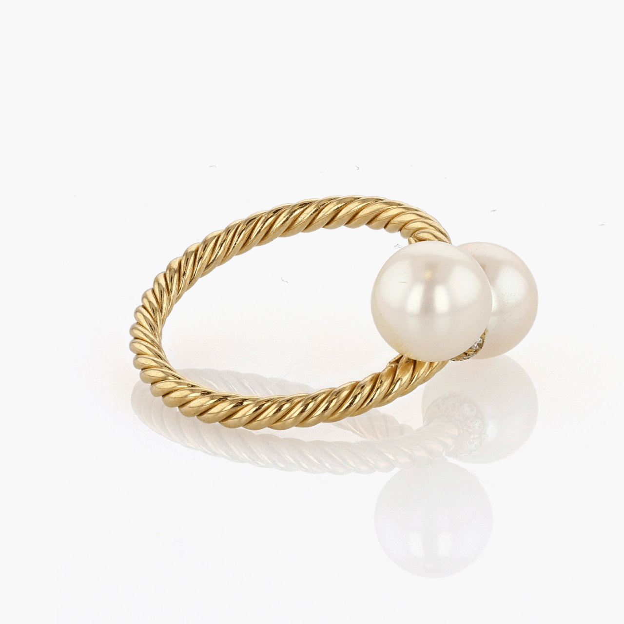 Gold, Pearl, and Diamond David Yurman Ring