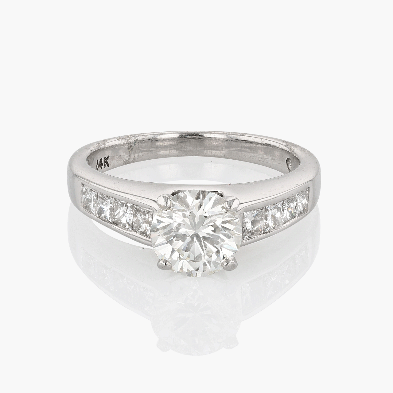 Vintage 14K white gold bridal set