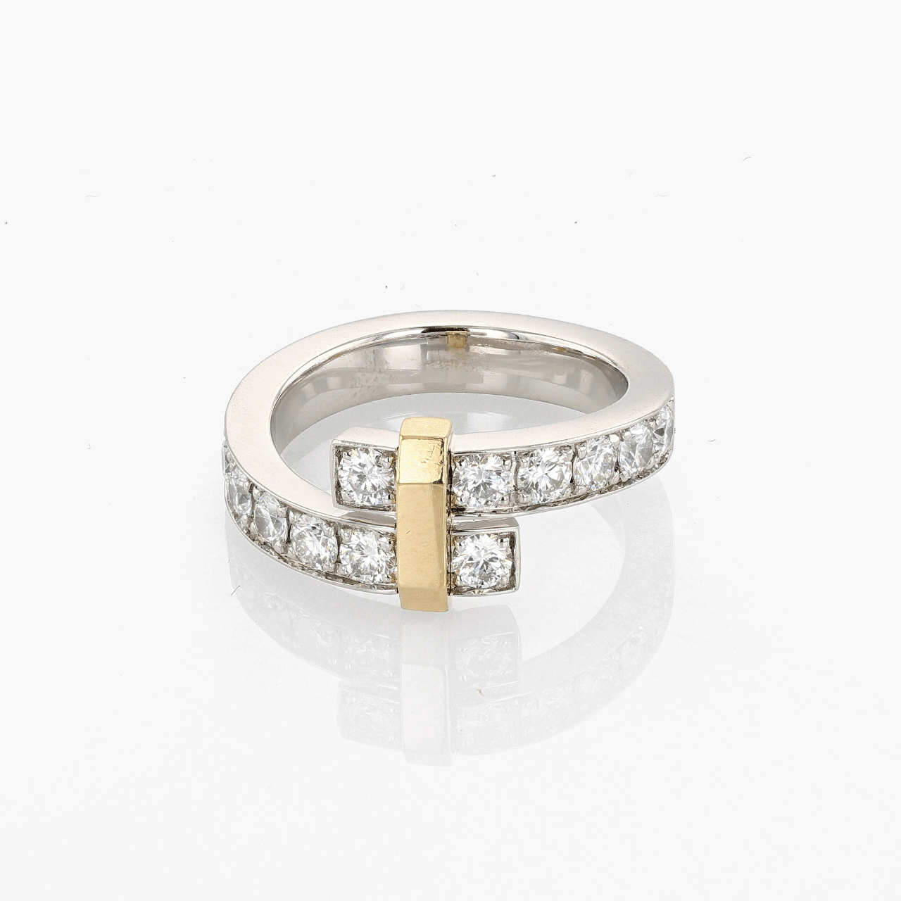 Tiffany & Co. Edge Platinum, Gold, and Diamond Ring