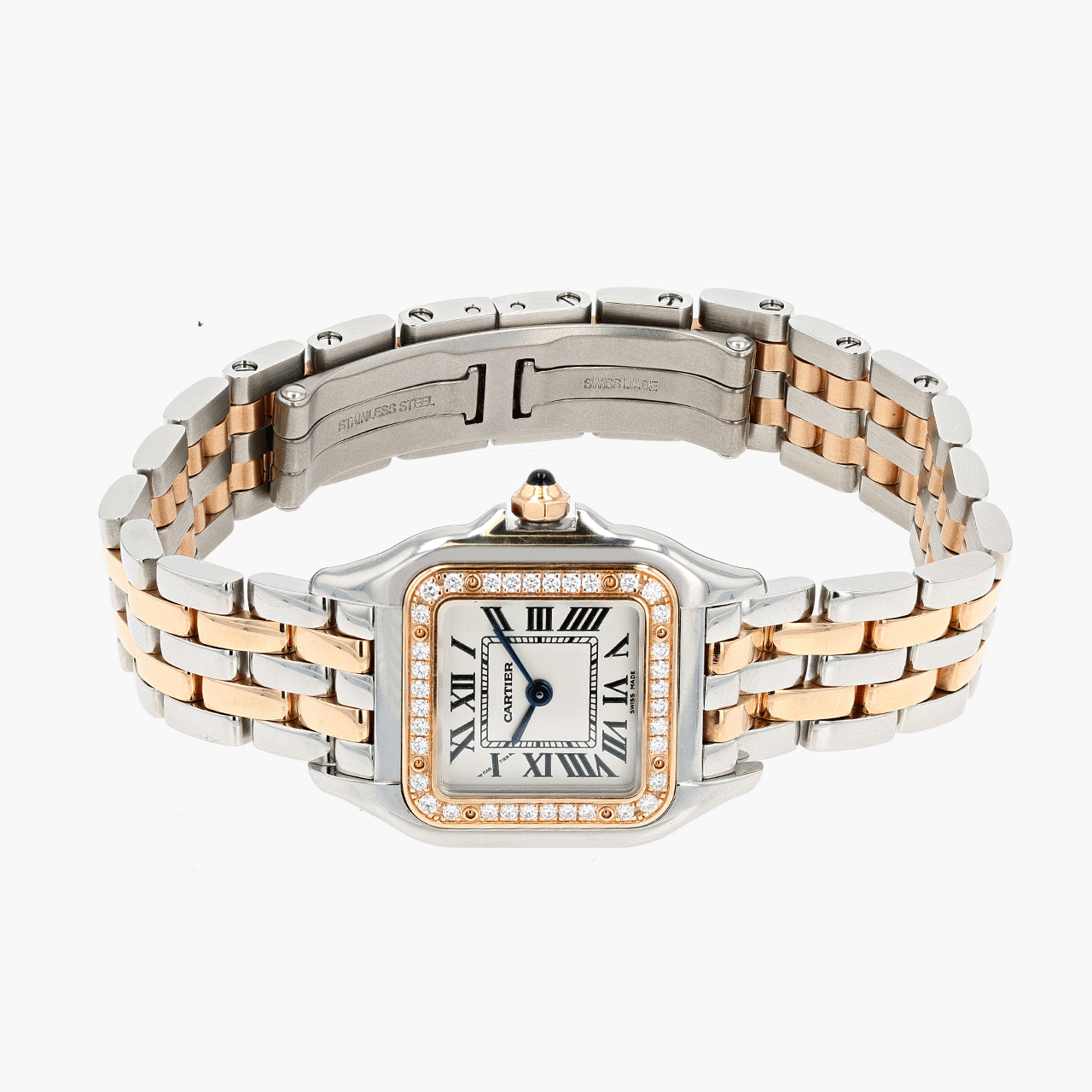 Cartier Rose Gold, Steel, and Diamond Panthere de Cartier Small Model