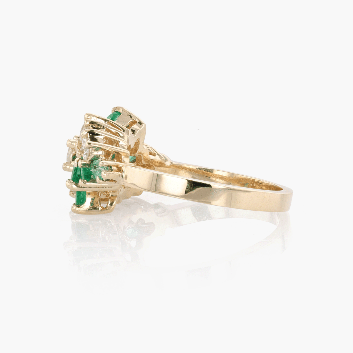 Gold, Emerald, and Diamond Ring
