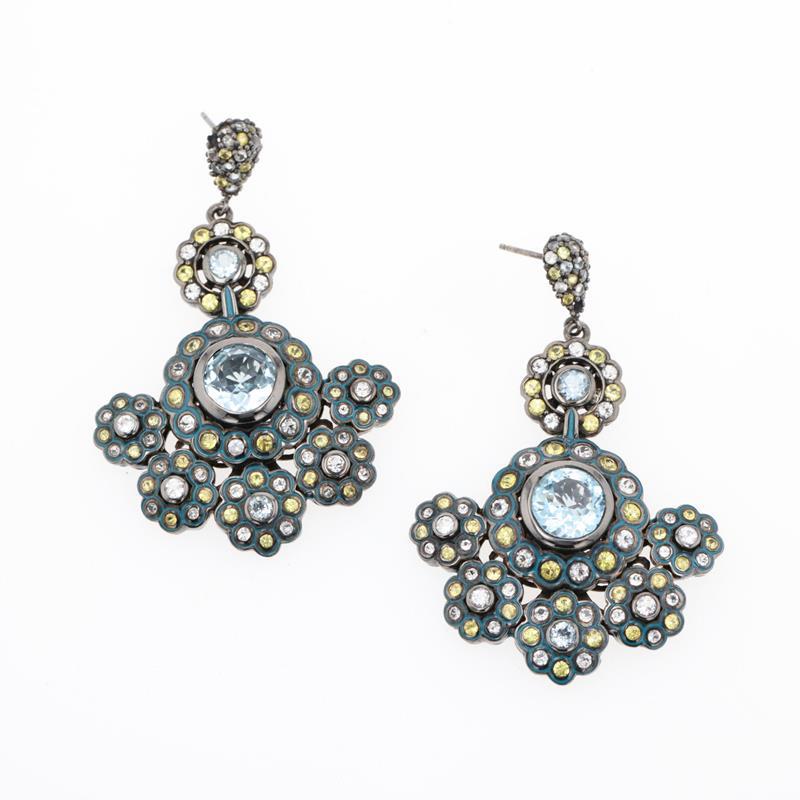 Matthew Campbell Laurenza Sterling Silver Gemstone Star Earrings