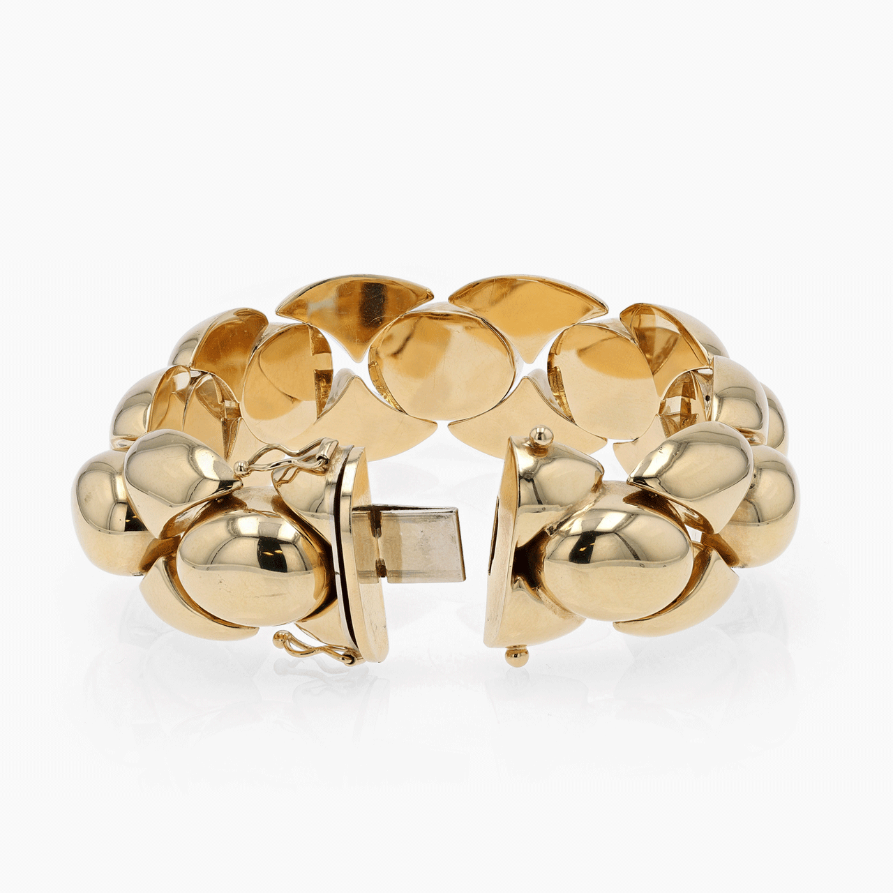 Gold Domed Geometric Bracelet