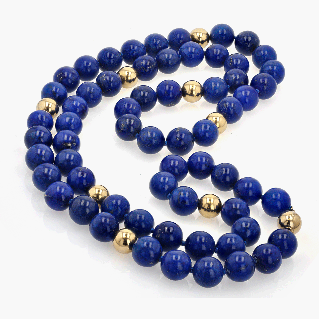 Gold and Lapis Lazuli Beaded Necklace