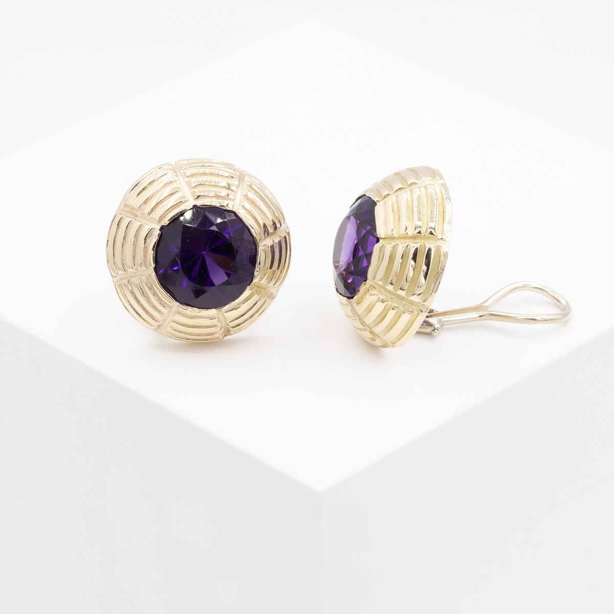 14KT Gold Amethyst Fashion Earring