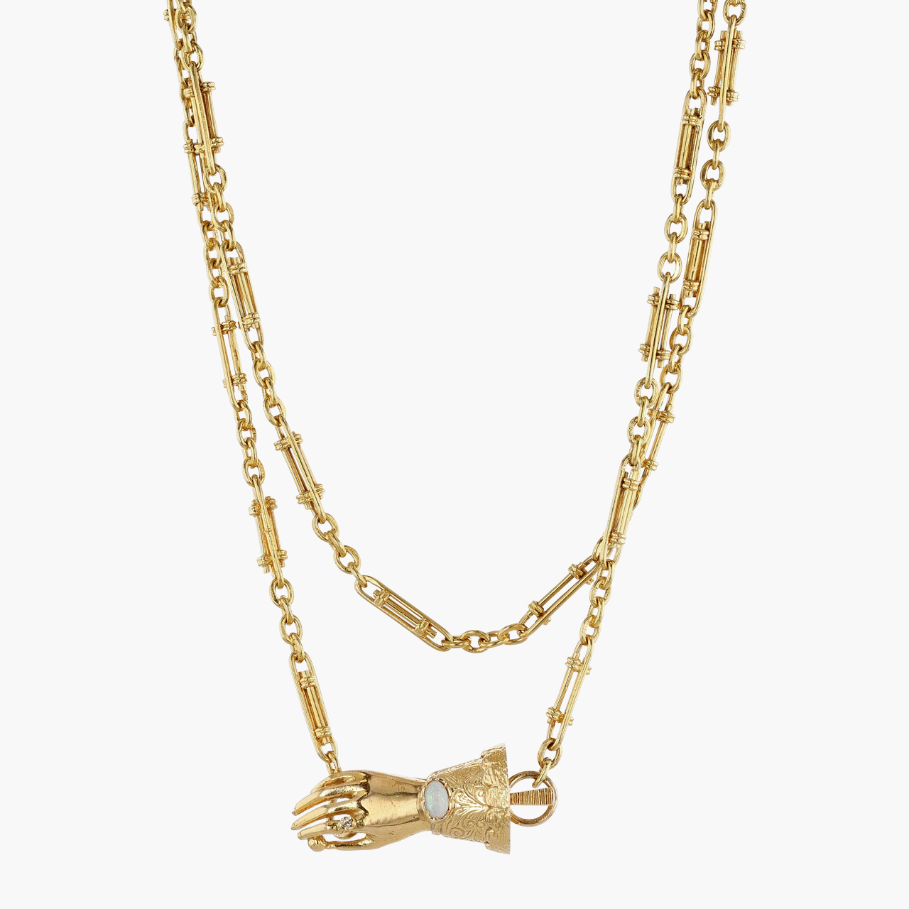 Antique 56 Inch Gold Fancy Link Chain