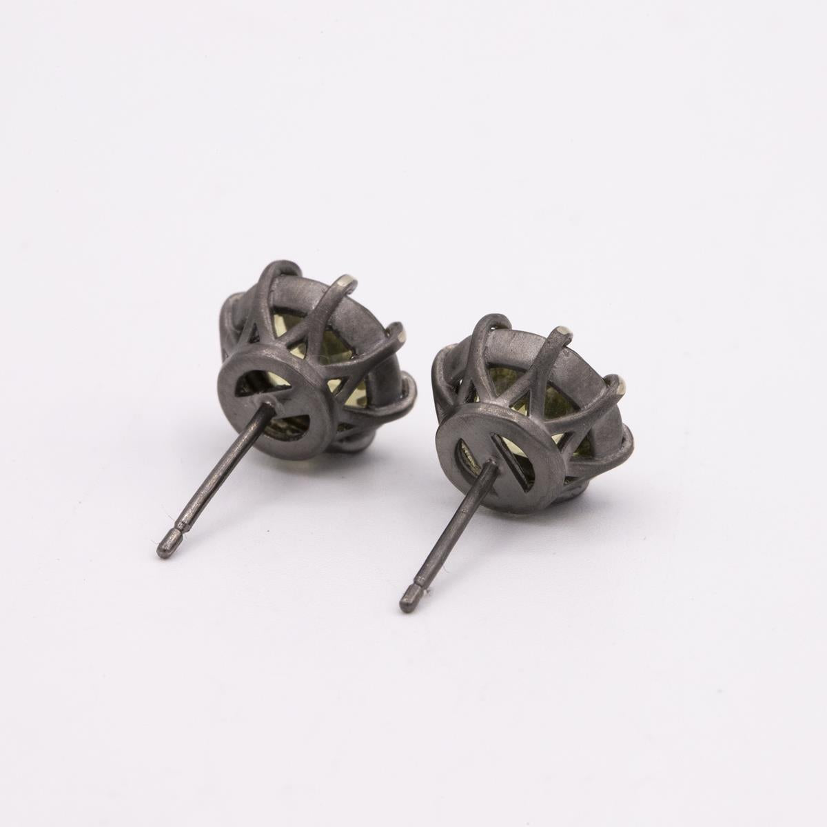 Gemma Collection 14KT Gold Lemon Quartz Pushback Stud Earrings