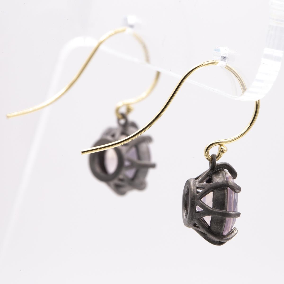 Gemma Collection 14KT Gold Rose Quartz Kidney Back Drop Earrings