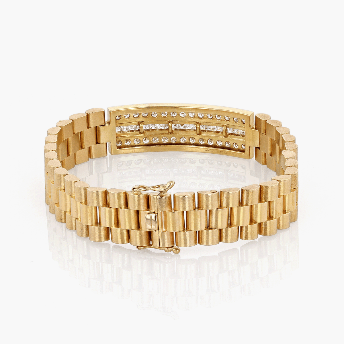 Gold and Diamond Men's Link Bracelet