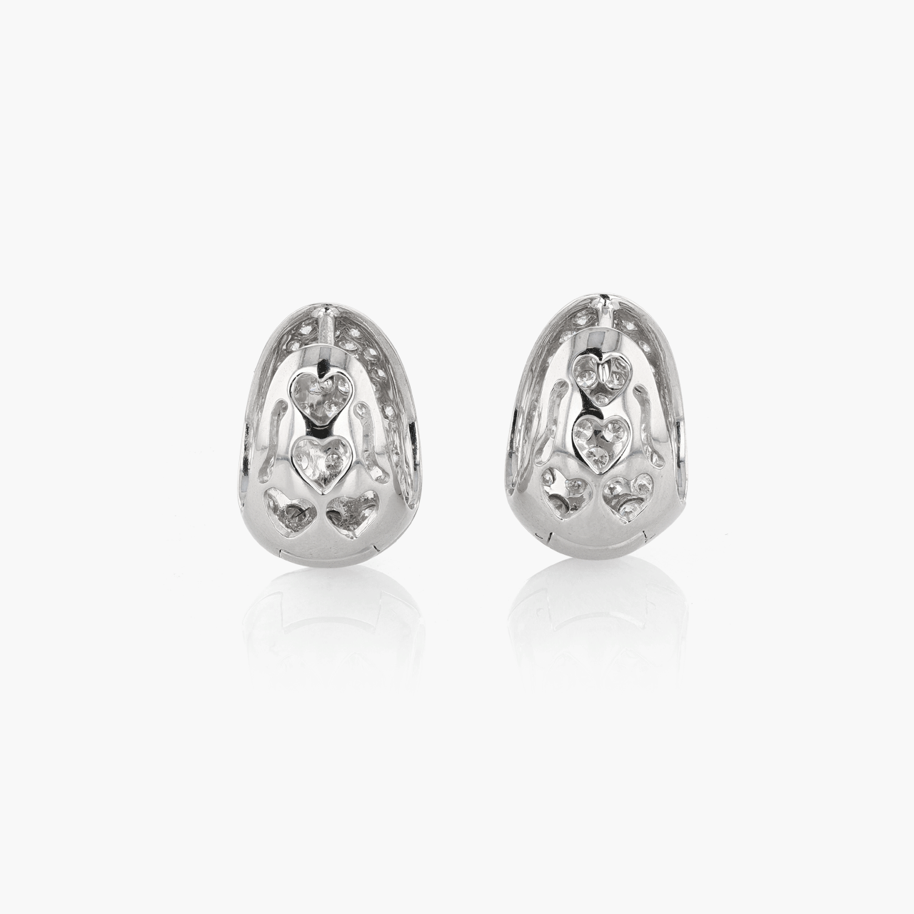 18k White Gold and Diamond Teardrop Earrings