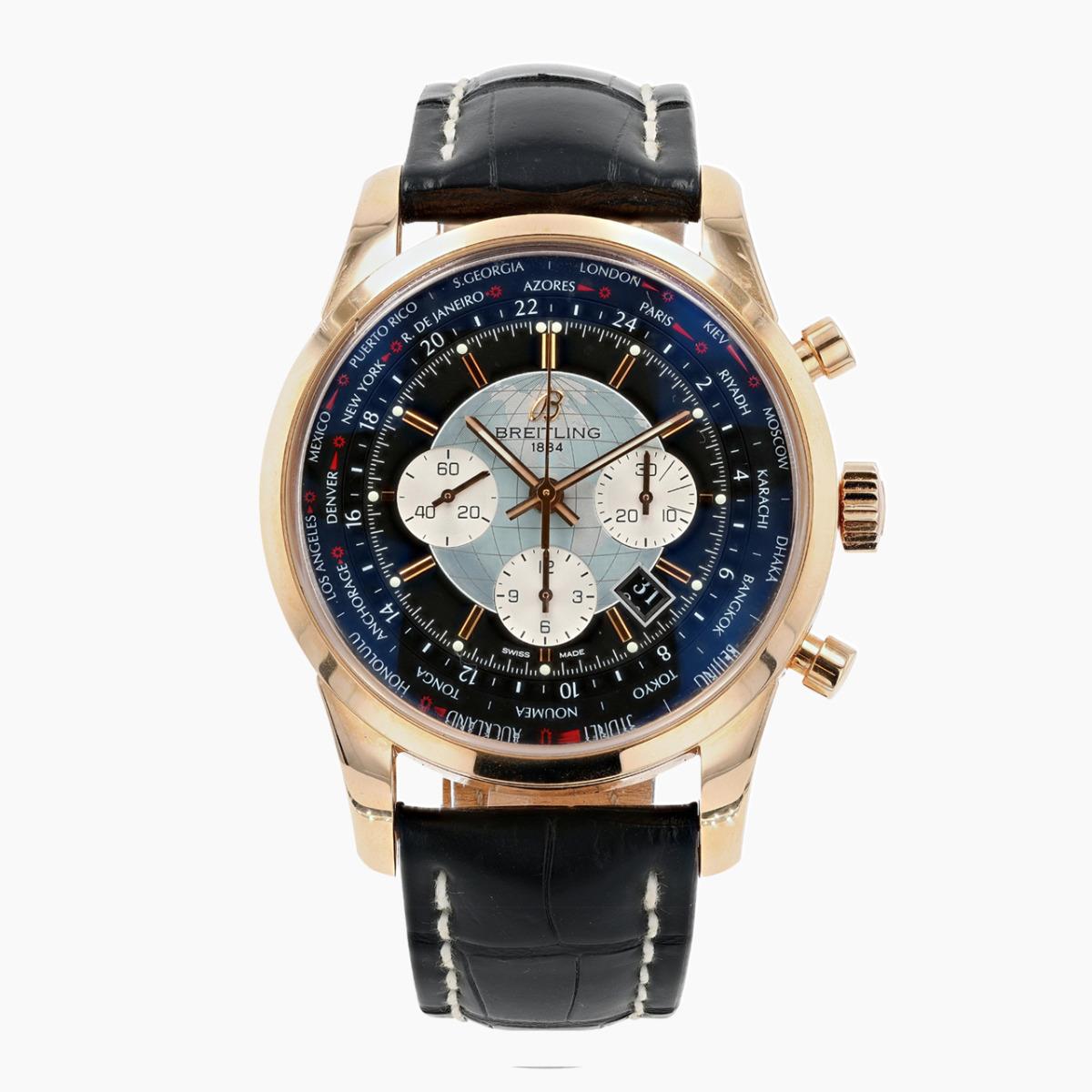 Vintage 18R Breitling Transocean Unitime, Ref#Rbb0510