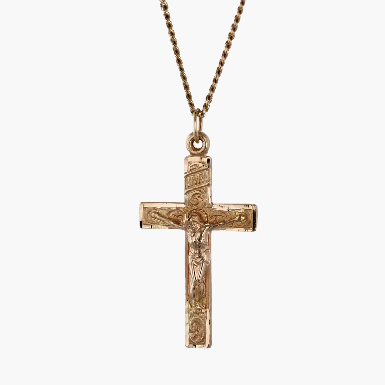 Gold Crucifix Pendant Necklace