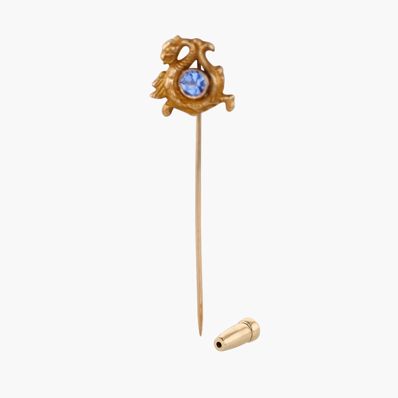 Gold and Glass Dragon Motif Stick Pin