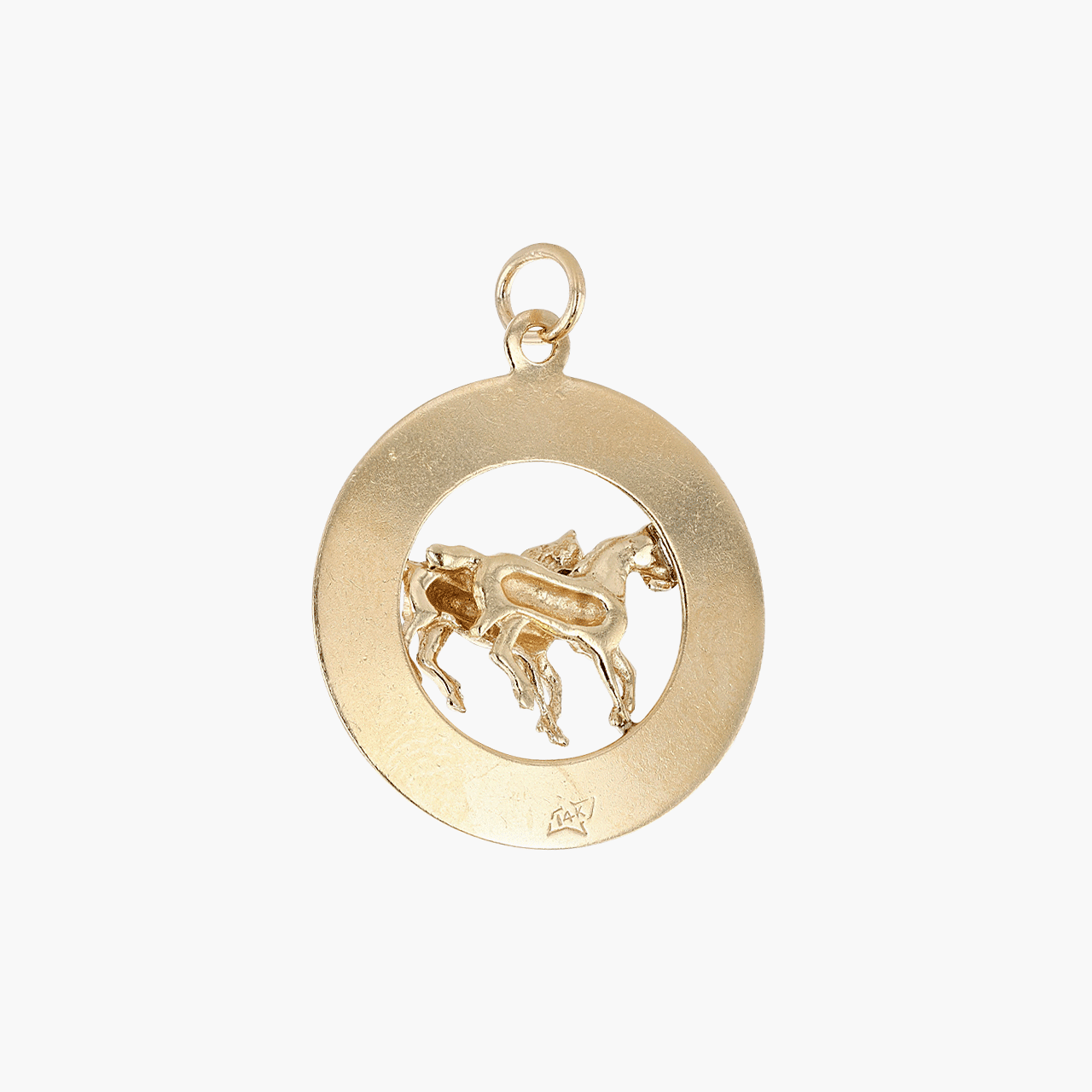 Gold Horse Disc Charm